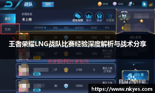 王者荣耀LNG战队比赛经验深度解析与战术分享